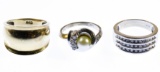 10k Gold, Pearl and Diamond Rings