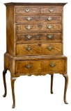 Queen Anne Style English Elm Highboy