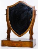 English Mahogany Shaving Mirror on Stand