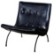 (Attributed to) Milo Baughman Black Vinyl Scoop Chair