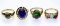 14k Gold and Semi-Precious Gemstone Ring Assortment