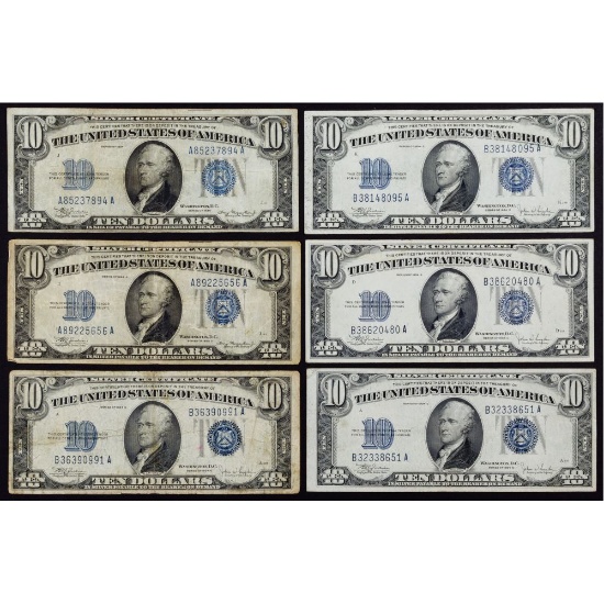 1934 $10 Silver Certificates F/VF