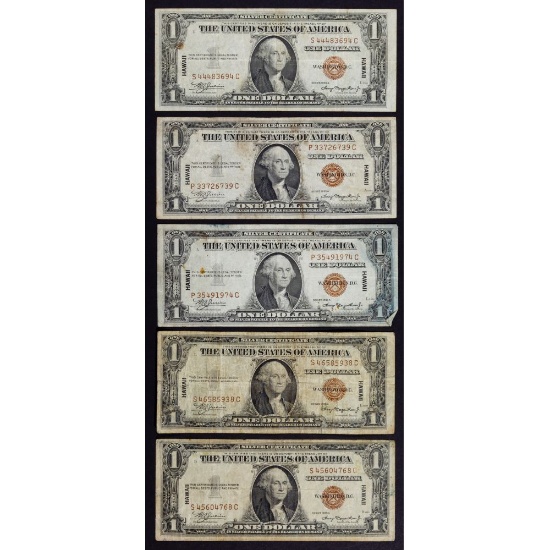 1935-A $1 Hawaii Silver Certificates VG/F