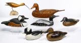 Signed Carved Wood Duck Decoy Assortment