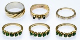 14k Gold and Semi-Precious Gemstone Ring Assortment