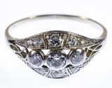 14k White Gold and Diamond Ring