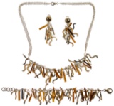 14k Gold and Tiger Eye Jewelry Suite