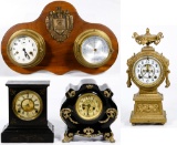 Mantel Clocks and Barometer Assortment