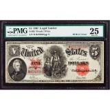 1907 $5 'Woodchopper' Legal Tender VF-25 PMG