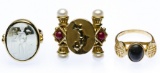 14k Gold and Semi-Precious Gemstone Ring Assortment