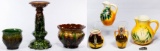 Weller Pottery 'Majolica' Jardiniere and Base Assortment