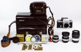 Nikon F 35mm Camera and Accessory Assortment