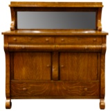 American Empire Style Oak Buffet