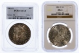 1881-S, 1884-CC $1 MS-64/63 PCGS/NGC