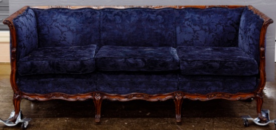 Victorian Carved Mahogany Upholstered Sofa