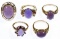 14k Gold and Lavender Jade Ring Assortment