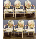 Baker Louis XVI Style Open-Arm Dining Chairs