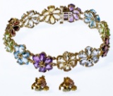 10k Gold and Semi-Precious Gemstone Bracelet