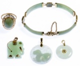 14k Gold and Jadeite Jade Jewelry Assortment