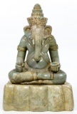 Asian Carved Jadeite Jade 'Ganesha' Statue