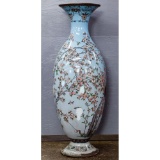 Asian Monumental Enamel Floor Vase