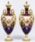 Royal Crown Derby Tall Covered Porcelain Urns