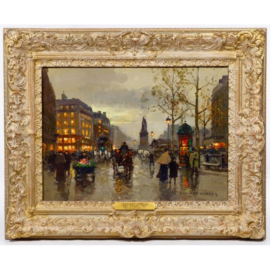 Edouard Cortes (French, 1882-1969) 'Place Clichy' Oil on Canvas