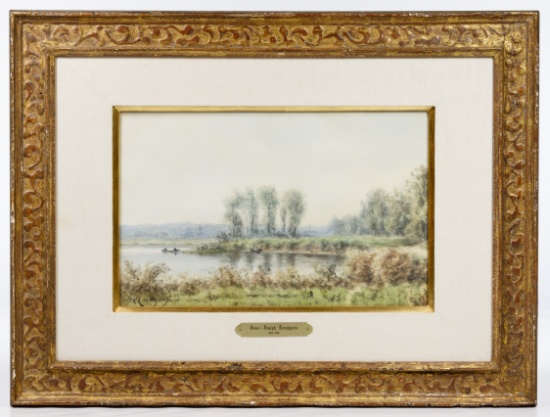Henri-Joseph Harpignes (French, 1819-1916) Watercolor on Board