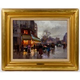Edouard Cortes (French, 1882-1969) 'Gare de l'Est' Oil on Canvas