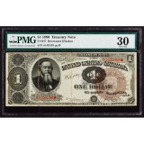 1890 $1 Treasury Note VF-30 PMG