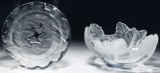 Lalique Crystal 'Chene' Plate and Bowl