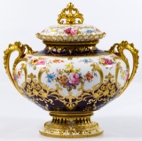 Royal Crown Derby Covered Oval Porcelain Urn