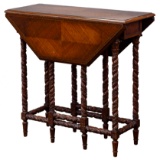 Victorian Inlaid Mahogany Gateleg Drop Leaf Table