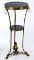 French Brass and Black Marble Gueridon Plant Stand Table