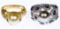 14k White Gold and 14k Yellow Gold and Pearl Rings