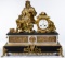 Japy Freres & Co. Spelter and Stone Mantel Clock