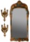 Framed Mirror and Candle Sconces