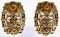 18k Gold, Ruby and Diamond Pierced Earrings