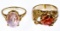 14k Gold and Fire Opal Rings