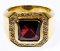 14k Gold, Garnet and Diamond Ring