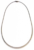 14k White and Yellow Gold Graduated Omega Necklace