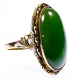 14k Gold and Jadeite Jade Ring
