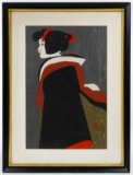 Kiyoshi Saito (Japanese, 1907-1997) 'Bunraku' Woodblock Print