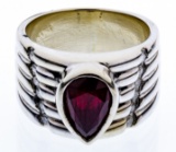 10k White Gold, Ruby and Diamond Ring