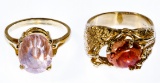 14k Gold and Fire Opal Rings