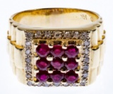 14k Gold, Ruby and Diamond Ring