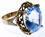 14k Gold and Blue Topaz Ring