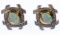 Platinum, 14k Gold, Opal and Diamond Pierced Earrings