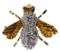 Herbert Rosenthal 18k Bi-Color Gold, Ruby and Diamond Bee Brooch