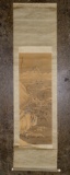 (Attributed to) Ushu Kanai Japanese Hand-Painted Scroll with Storage Box